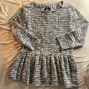 Bobeau peplum top - black and white - women’s medium